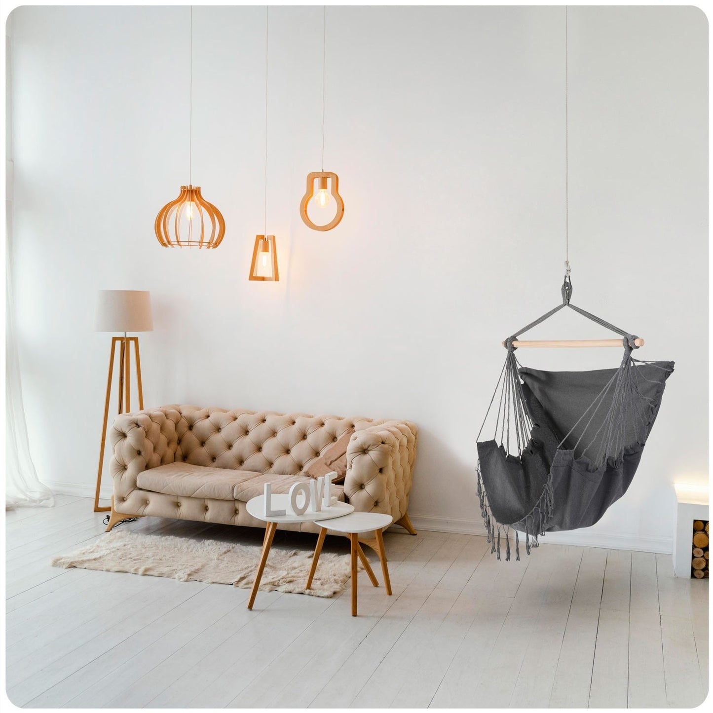 Rodos hanging chair gray