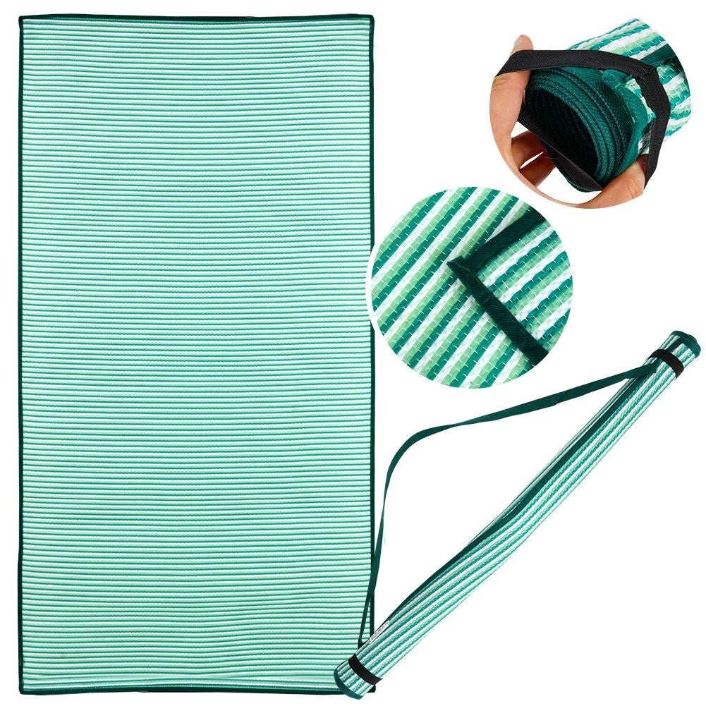 Rollable beach mat with comfortable handle and light weight