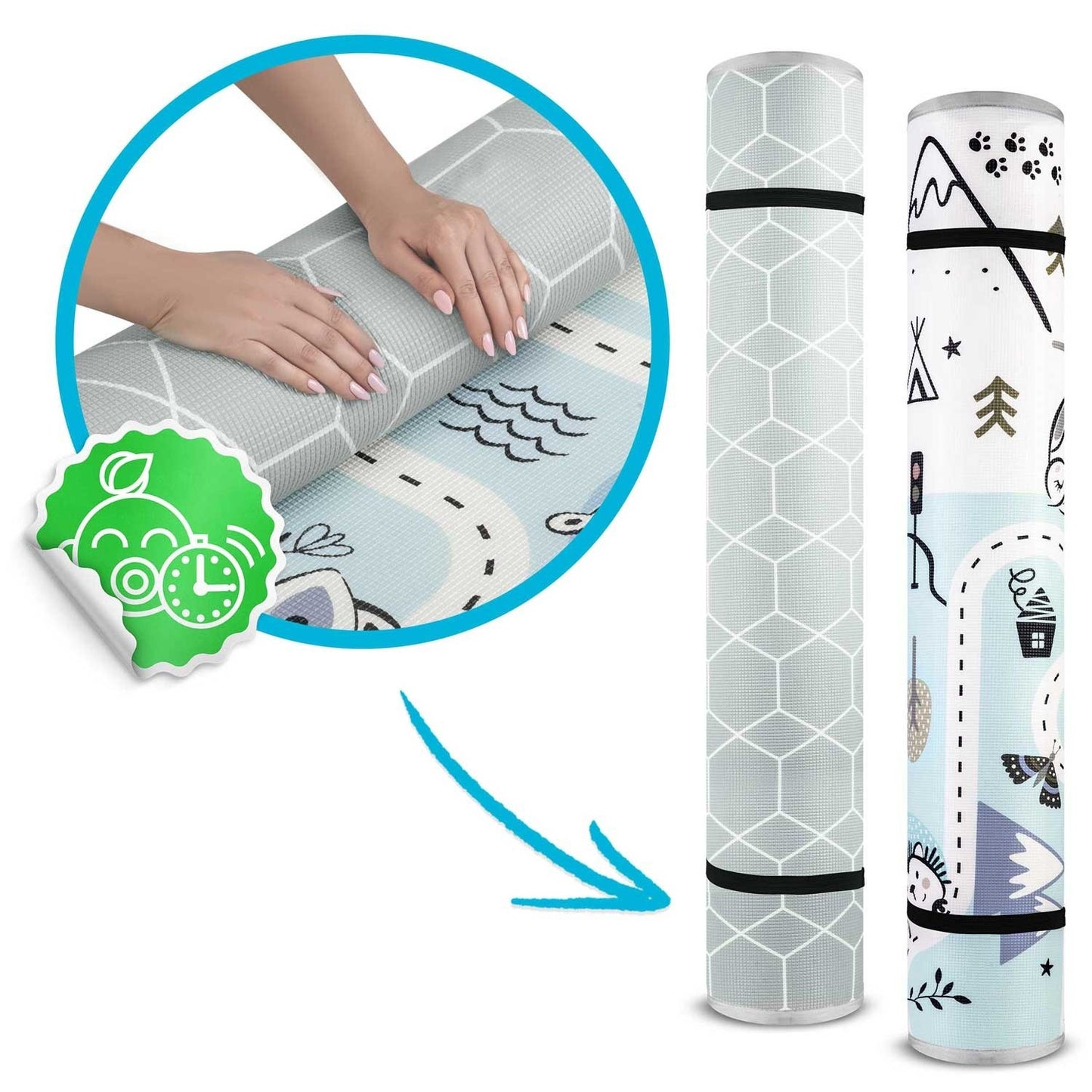Rollable foam mat 180 x 150 x 1.5 cm Nukido NK-342