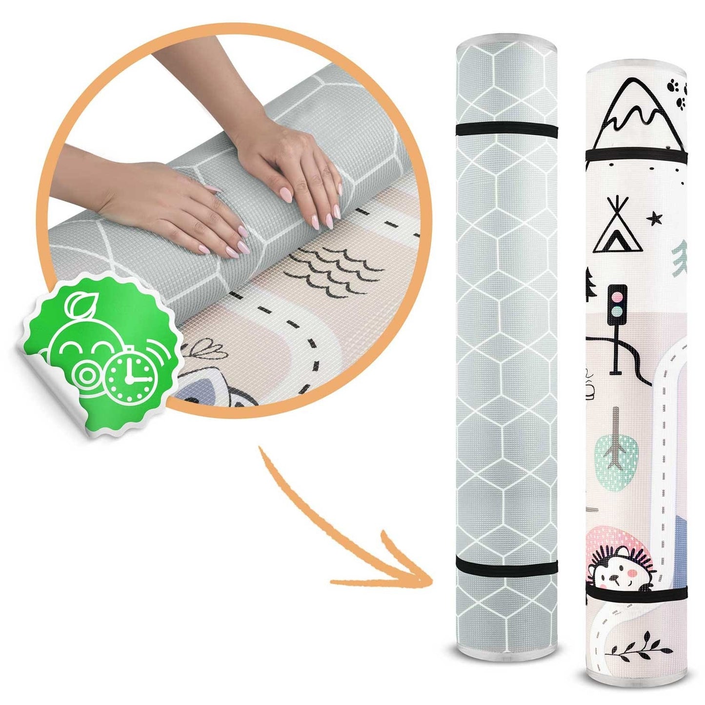 Rollable foam mat 180 x 150 x 1.5 cm Nukido NK-342