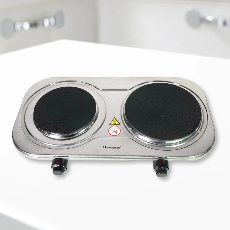 Rosenberg YQ-200D3: Stainless Steel Dual Electric Hob - 2500W