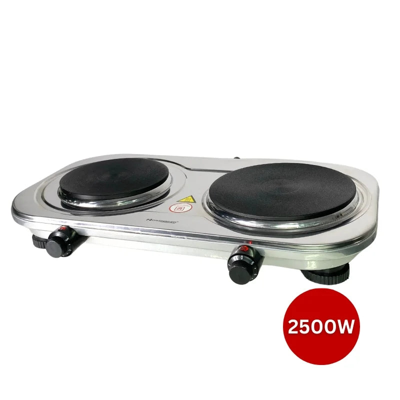 Rosenberg YQ-200D3: Stainless Steel Dual Electric Hob - 2500W