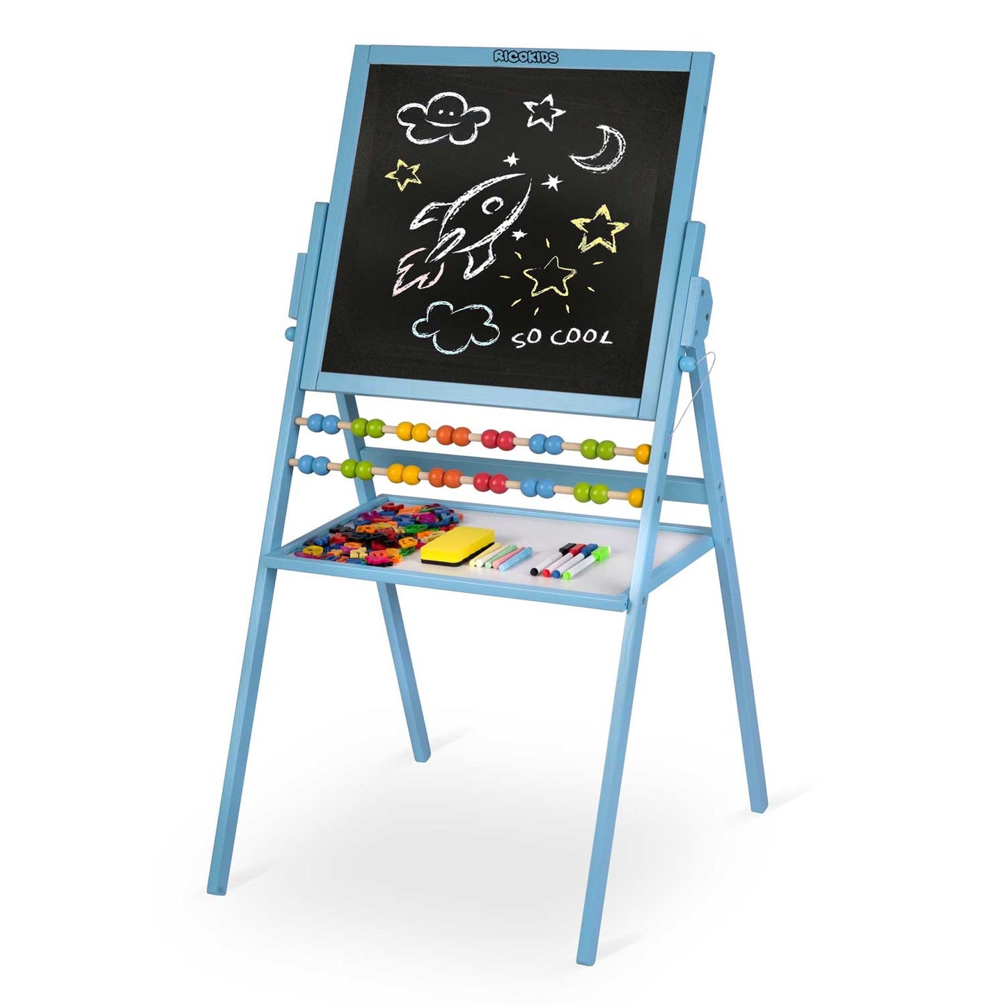Rotatable Magnetic Chalkboard Ricokids - Blue