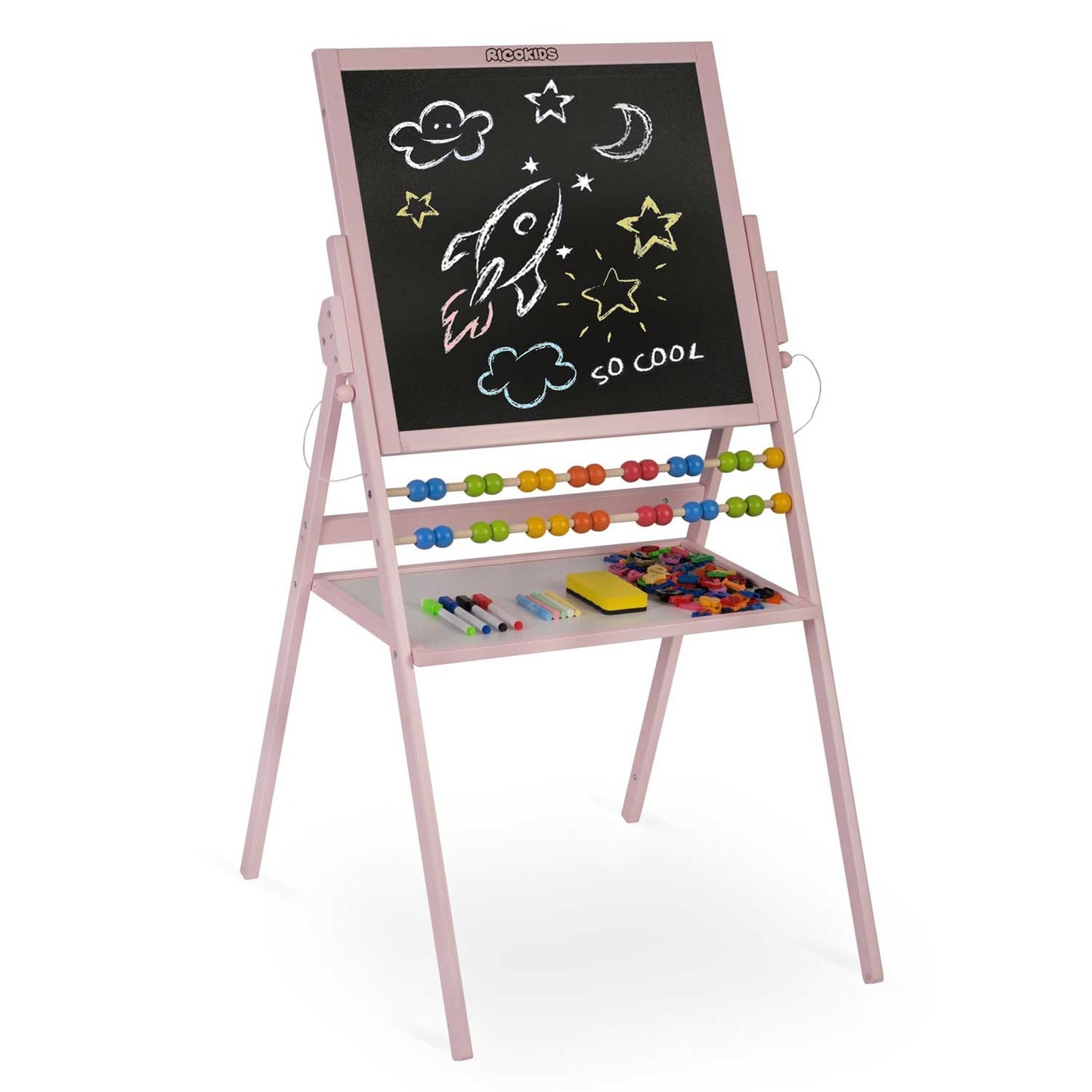 Rotatable Magnetic Chalkboard Ricokids - Pink