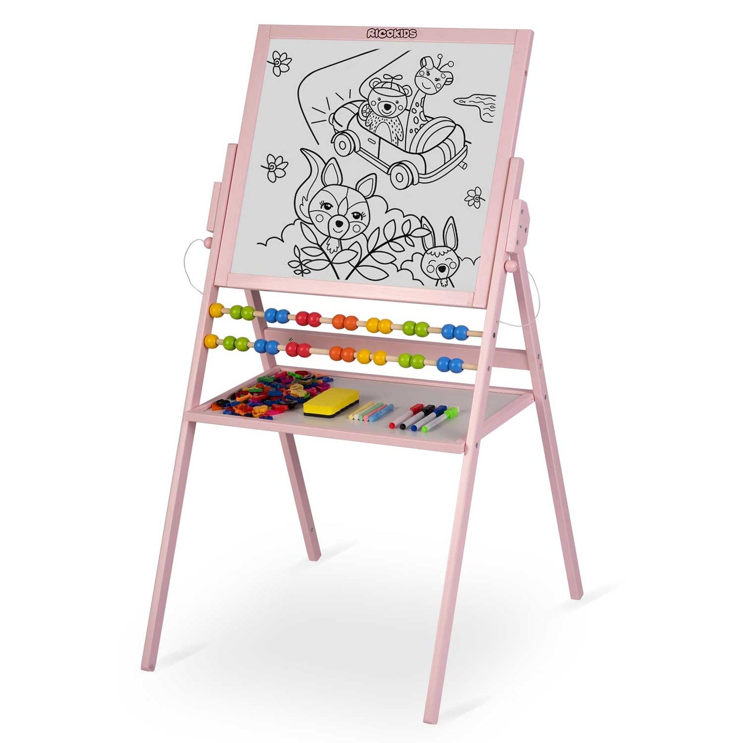 Rotatable Magnetic Chalkboard Ricokids - Pink