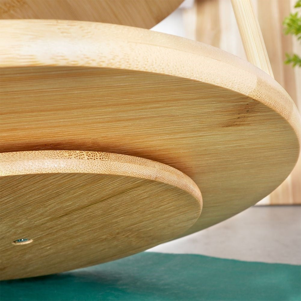 Rotating bamboo cookie tray with 2 levels for cookies and snacks
