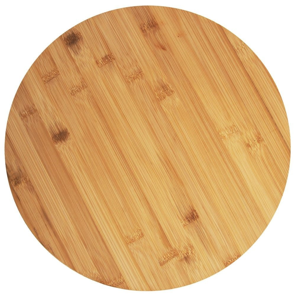 Rotating bamboo tray with non-slip protection for serving