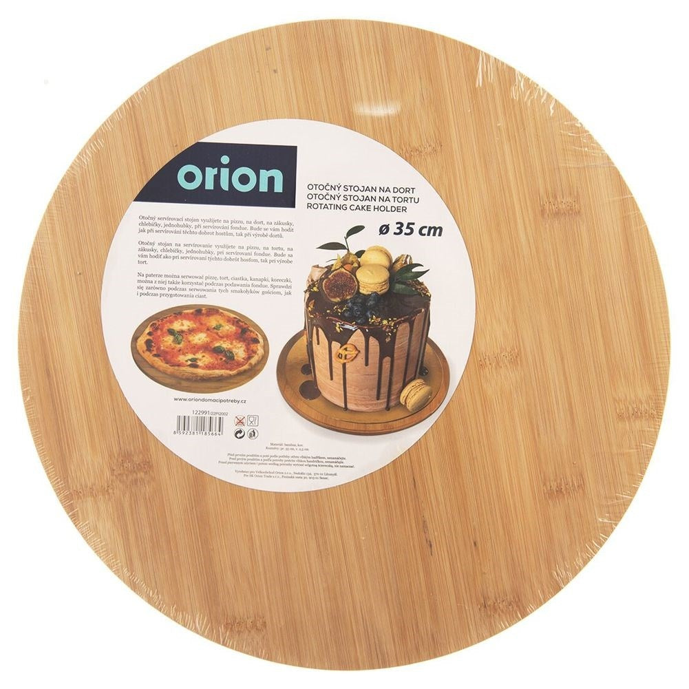 Rotating bamboo tray with non-slip protection for serving