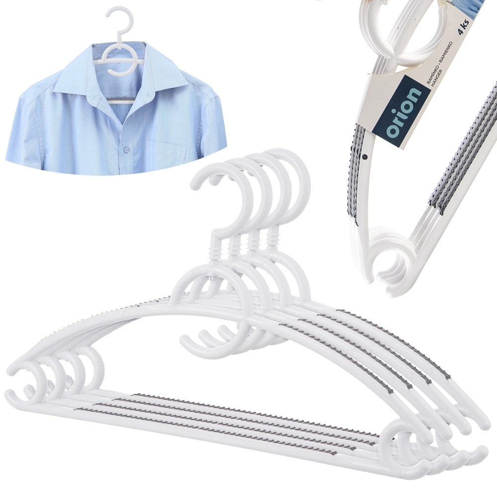 Rotating clothes hanger set with non-slip surface, 4-pack