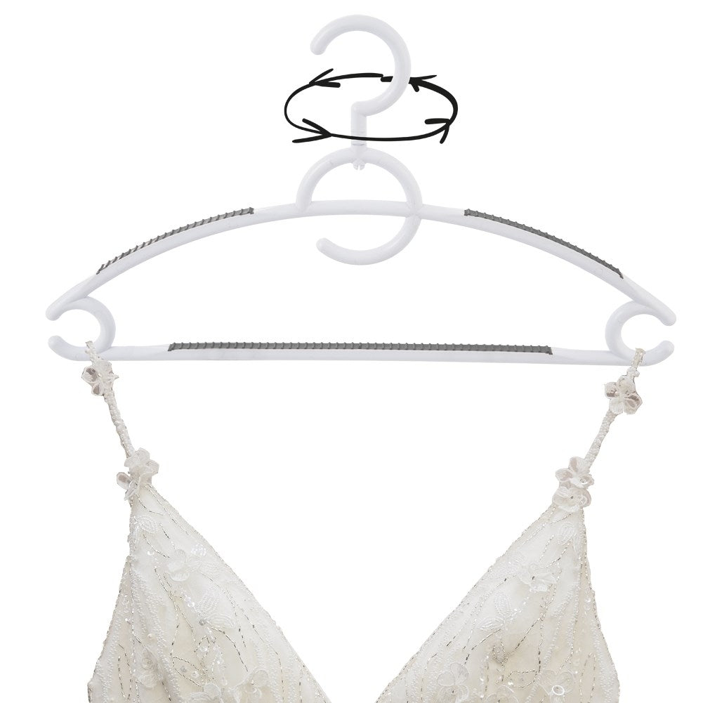Rotating clothes hanger set with non-slip surface, 4-pack