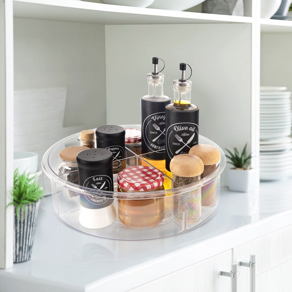 Rotating organizer container, divided, 30 cm