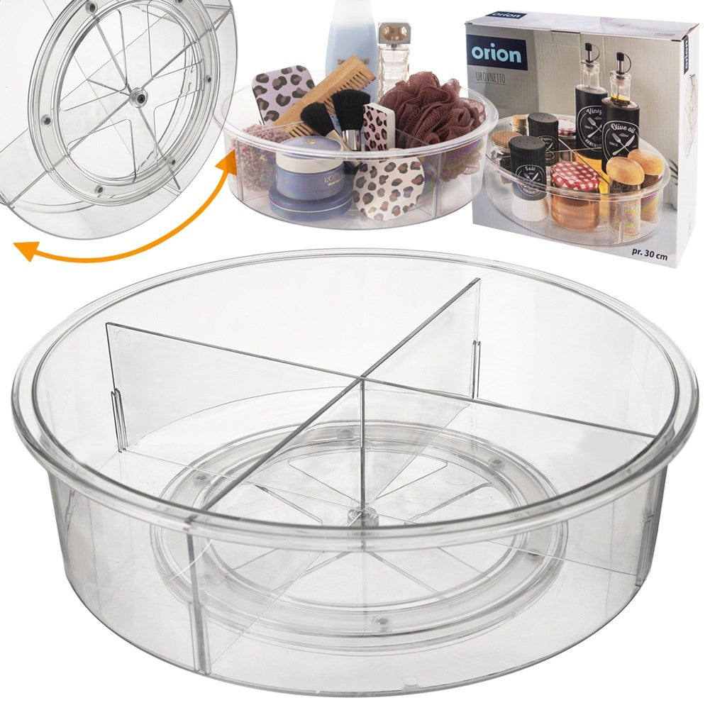 Rotating organizer container, divided, 30 cm