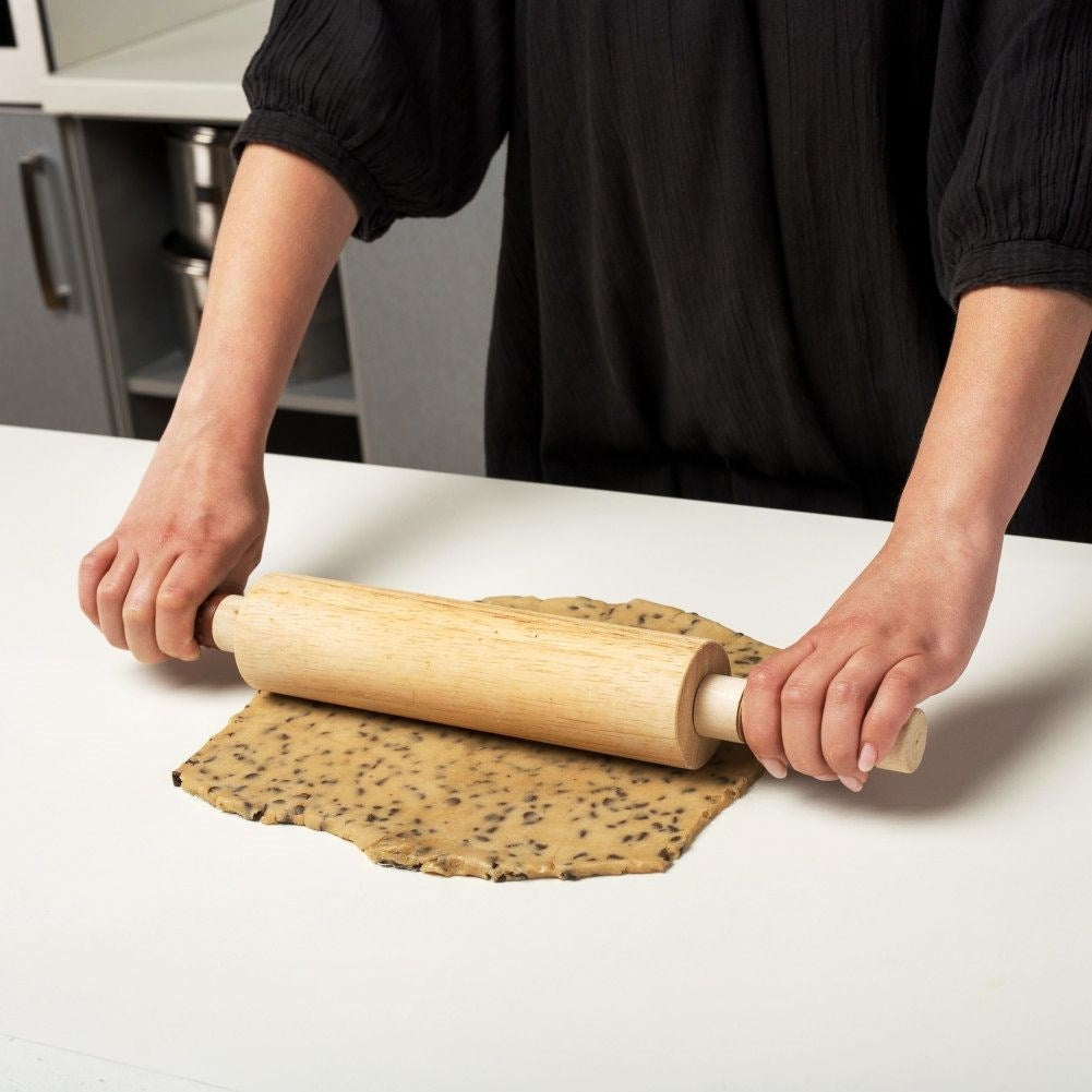 Rotating rolling pin in bamboo for dough, pasta and pastries
