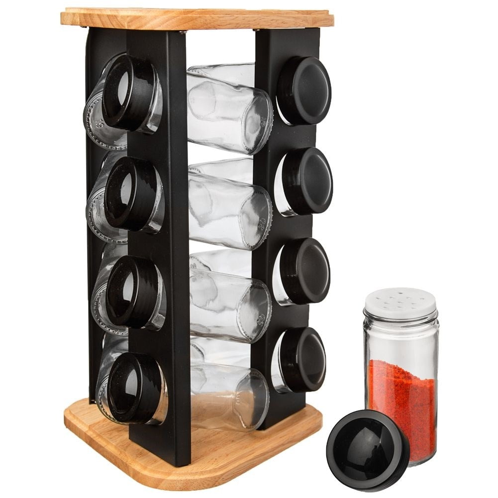 Rotating spice rack with 12 elegant containers