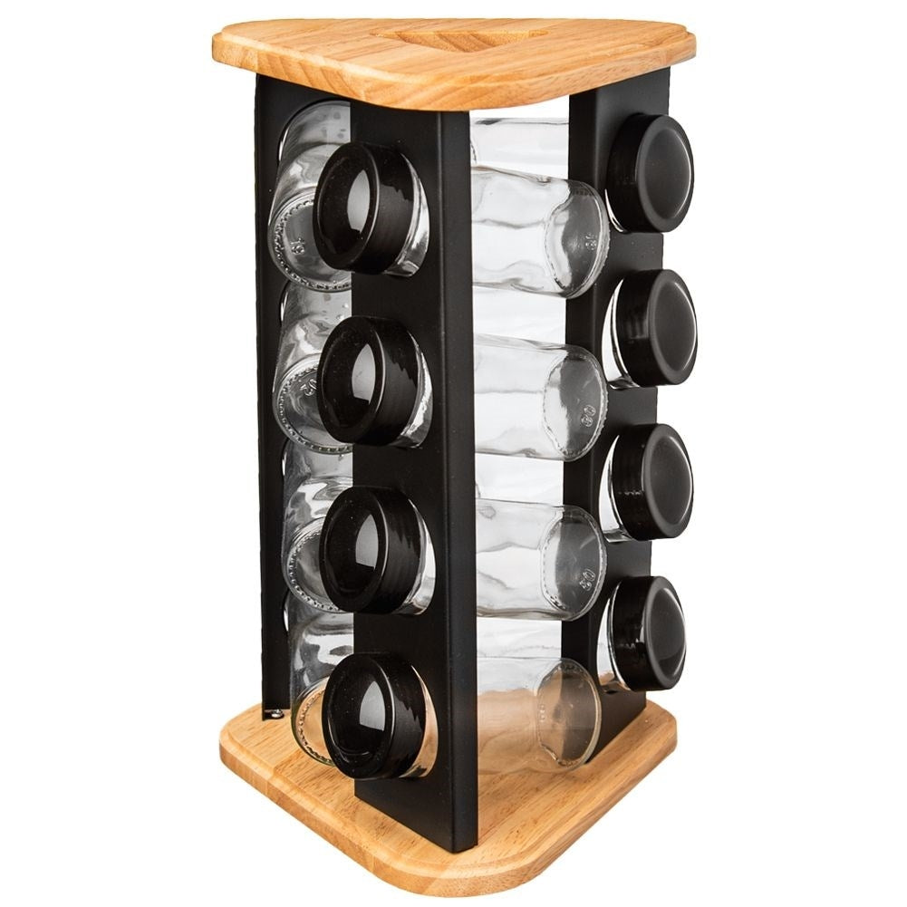 Rotating spice rack with 12 elegant containers