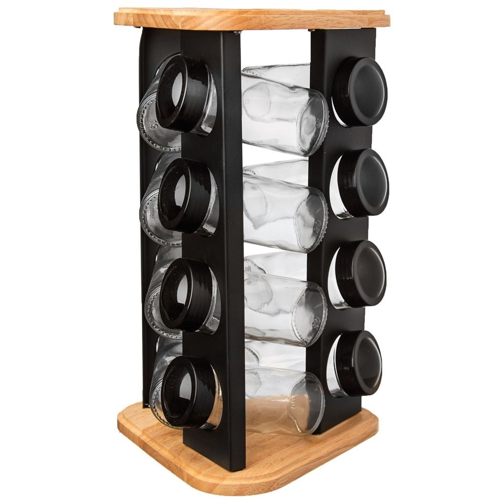 Rotating spice rack with 12 elegant containers
