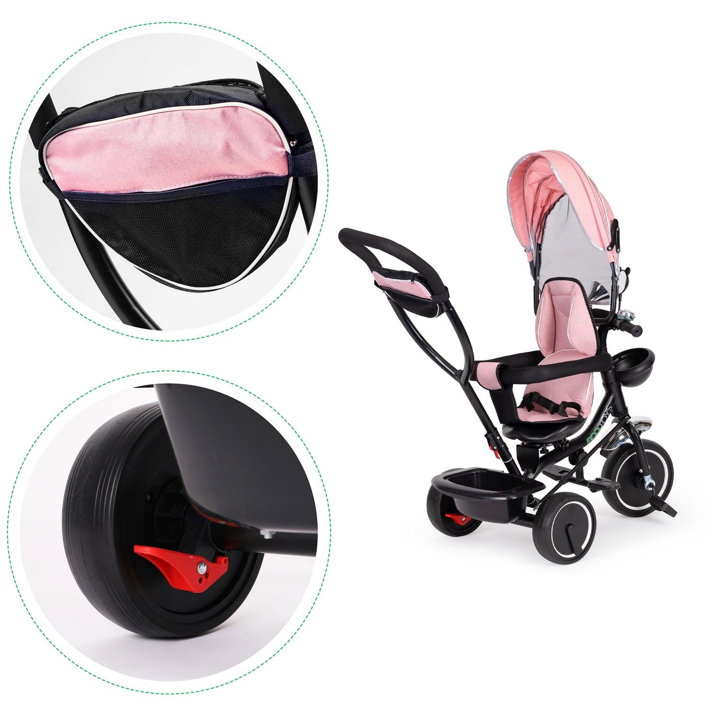 Rotating tricycle, stroller seat