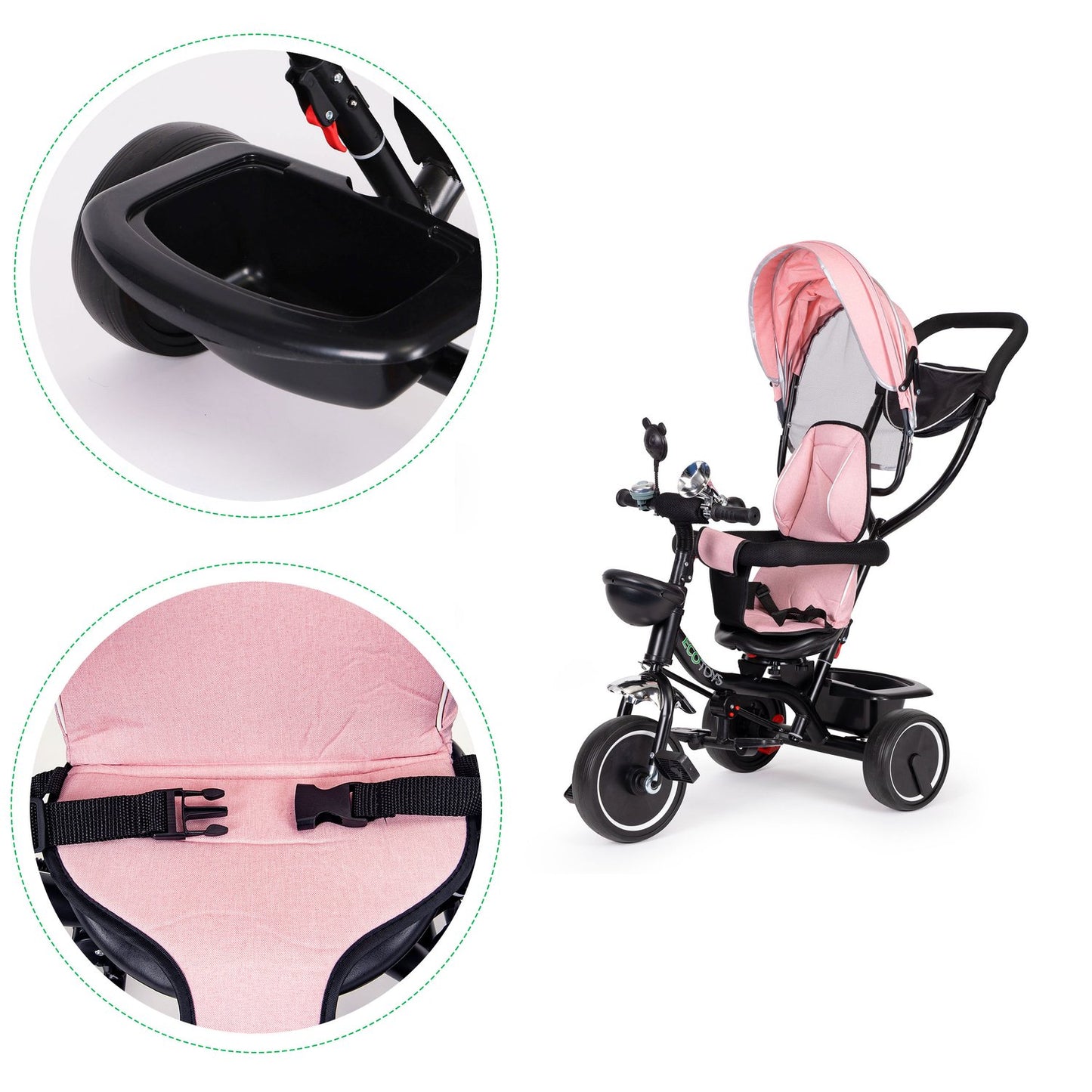 Rotating tricycle, stroller seat