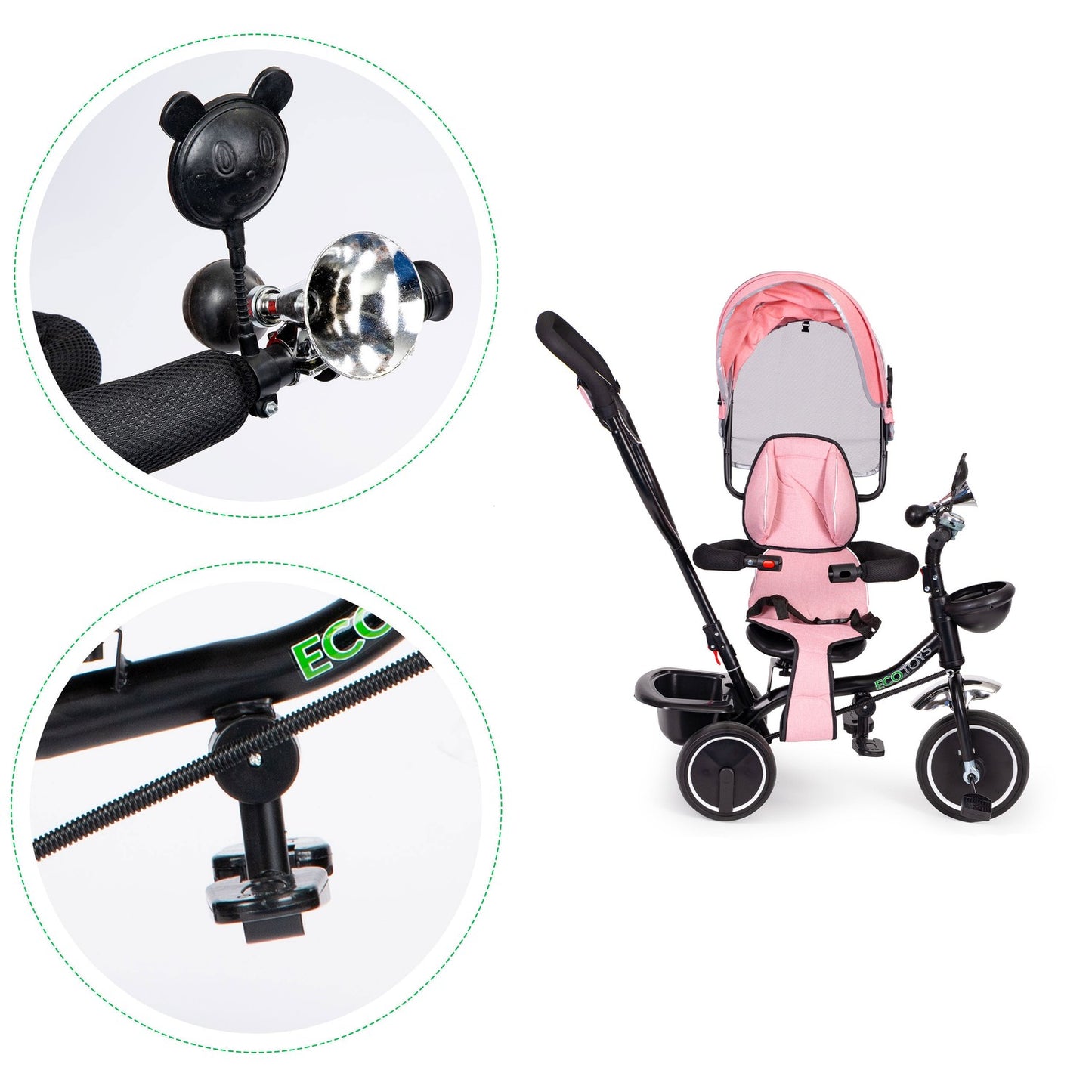 Rotating tricycle, stroller seat