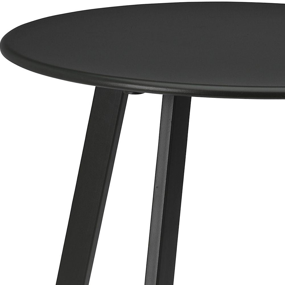Round Balcony Table in Dark Gray Metal for Outdoors and Indoors