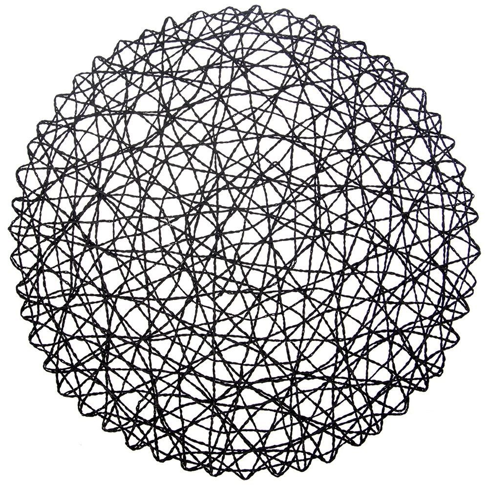 Round Black Placemat made of starch paper - 35 cm