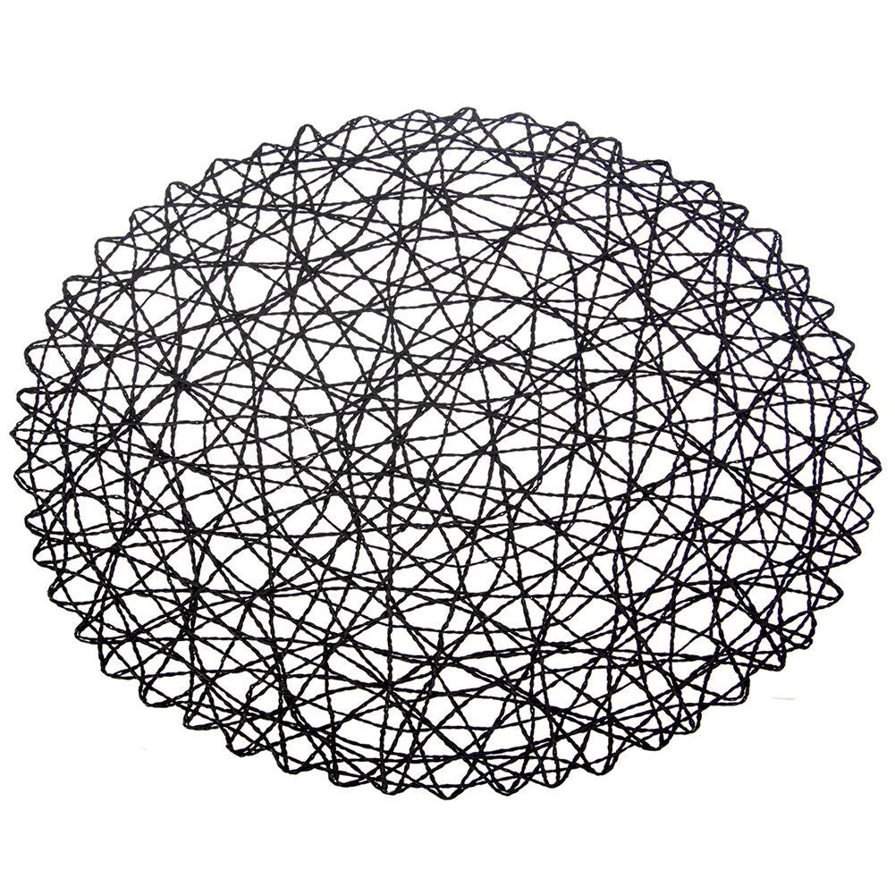 Round Black Placemat made of starch paper - 35 cm
