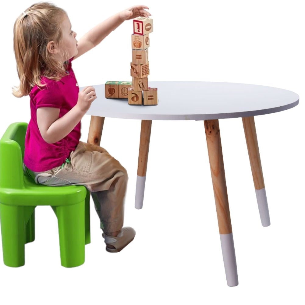 Round Children's Table 60 cm - Stable and Stylish in Wood