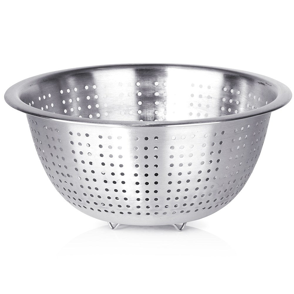 Round Colander in Stainless Steel for Rinsing and Straining
