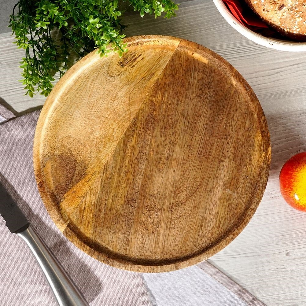 Round Cutting Board in Mango Wood for Serving and Cutting