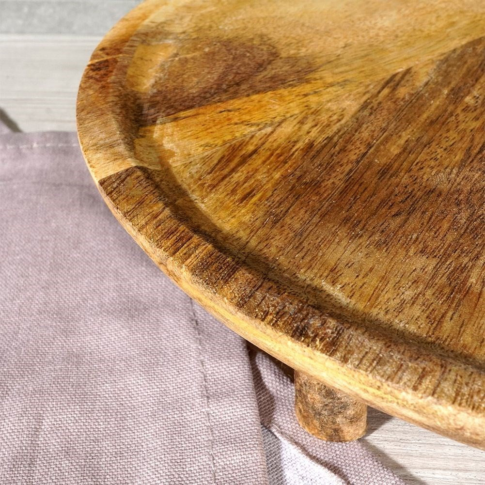 Round Cutting Board in Mango Wood for Serving and Cutting