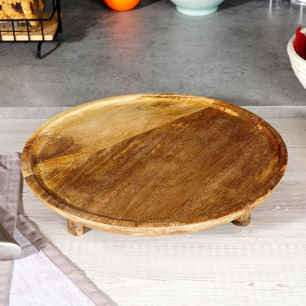 Round Cutting Board in Mango Wood for Serving and Cutting