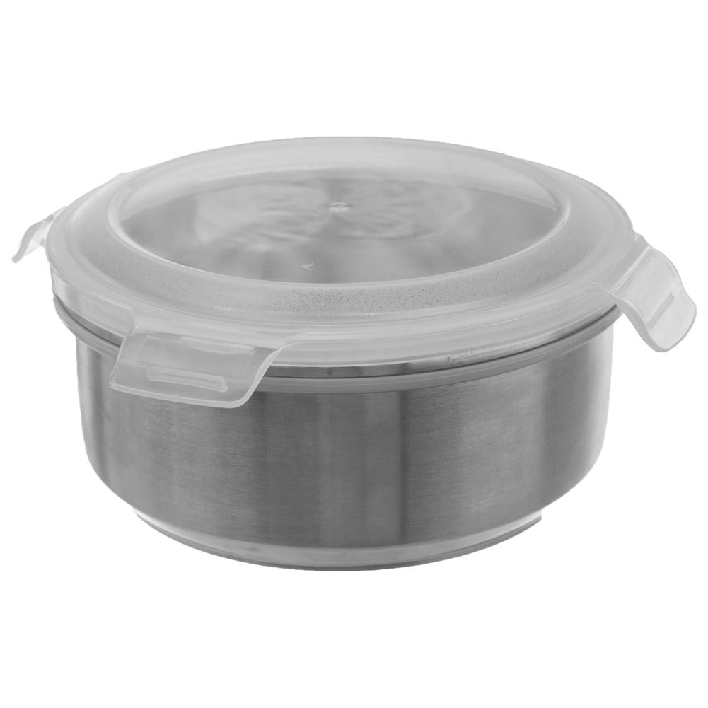 Round Lunchbox in Stainless Steel with Tight-fitting Lid
