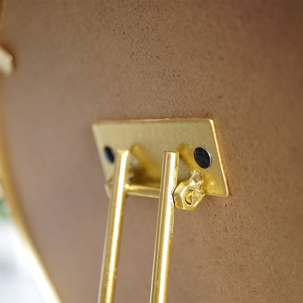 Round Make-up Mirror on Stand in Stylish Gold Shade