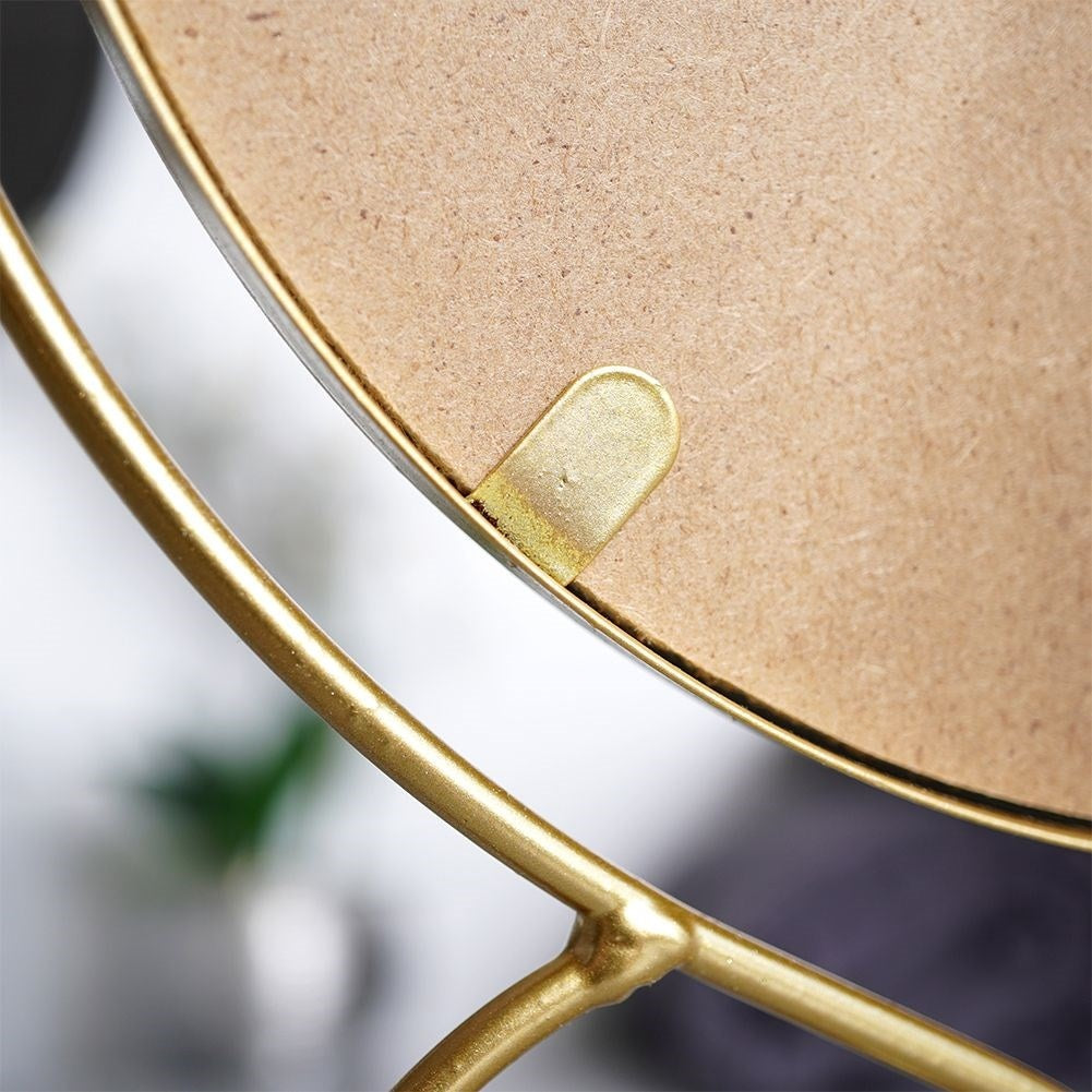 Round Make-up Mirror on Stand in Stylish Gold Shade
