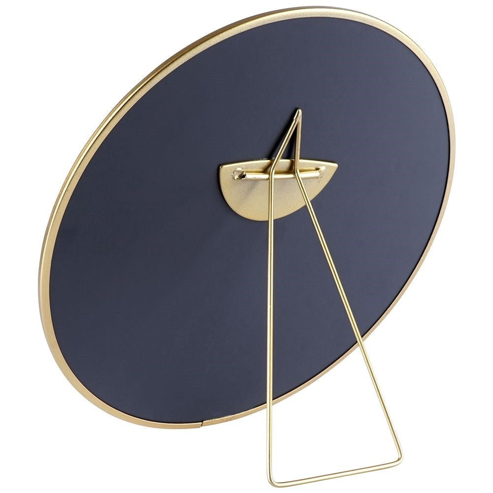 Round Make-up Mirror with Stand in Elegant Golden Color