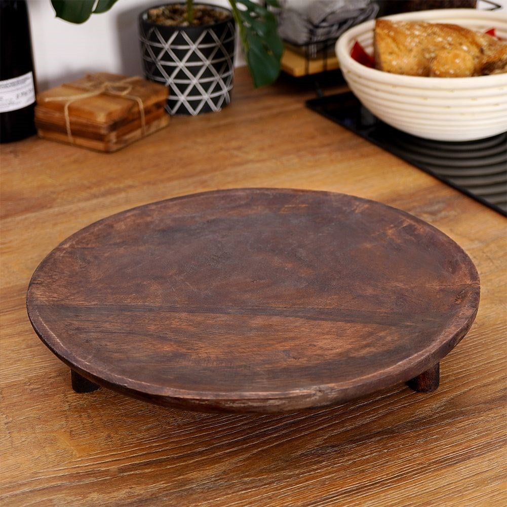 Round Mango Wood Cutting Board for Cutting and Serving