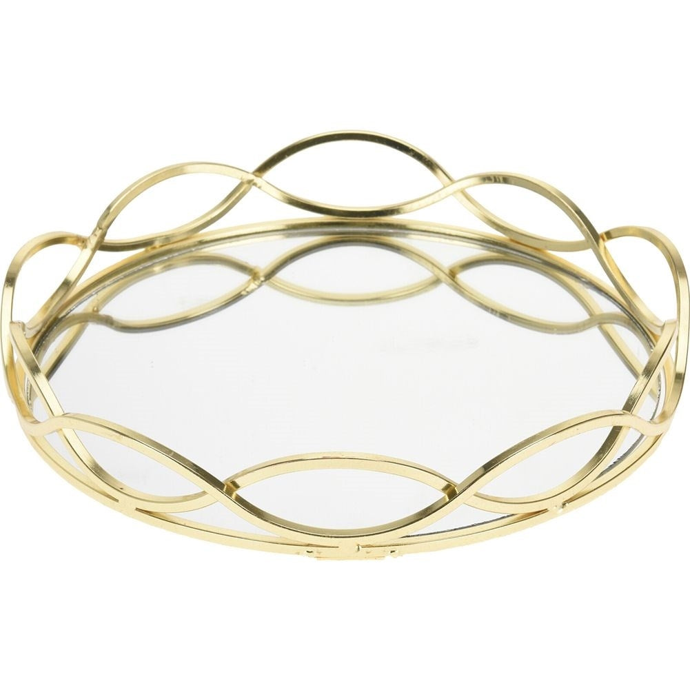 Round Mirror Tray 23 cm - Elegant Decoration for Light