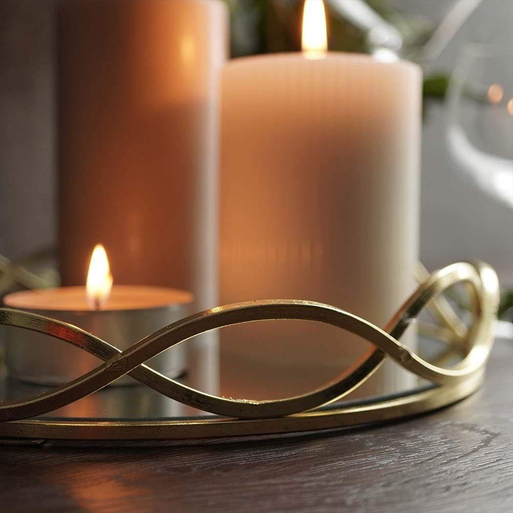 Round Mirror Tray 23 cm - Elegant Decoration for Light
