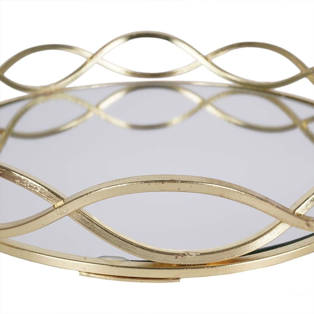 Round Mirror Tray 23 cm - Elegant Decoration for Light