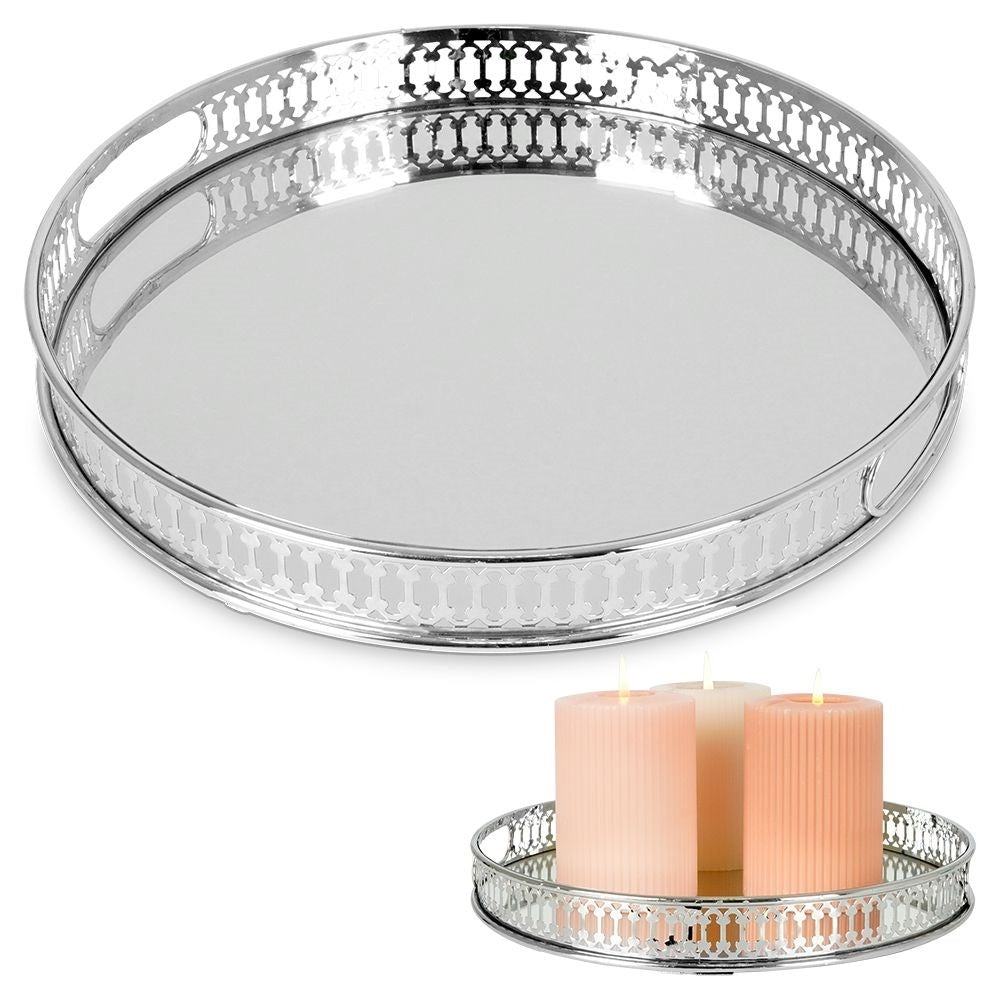 Round Mirror Tray 25.5 cm - Create Atmospheric Atmosphere