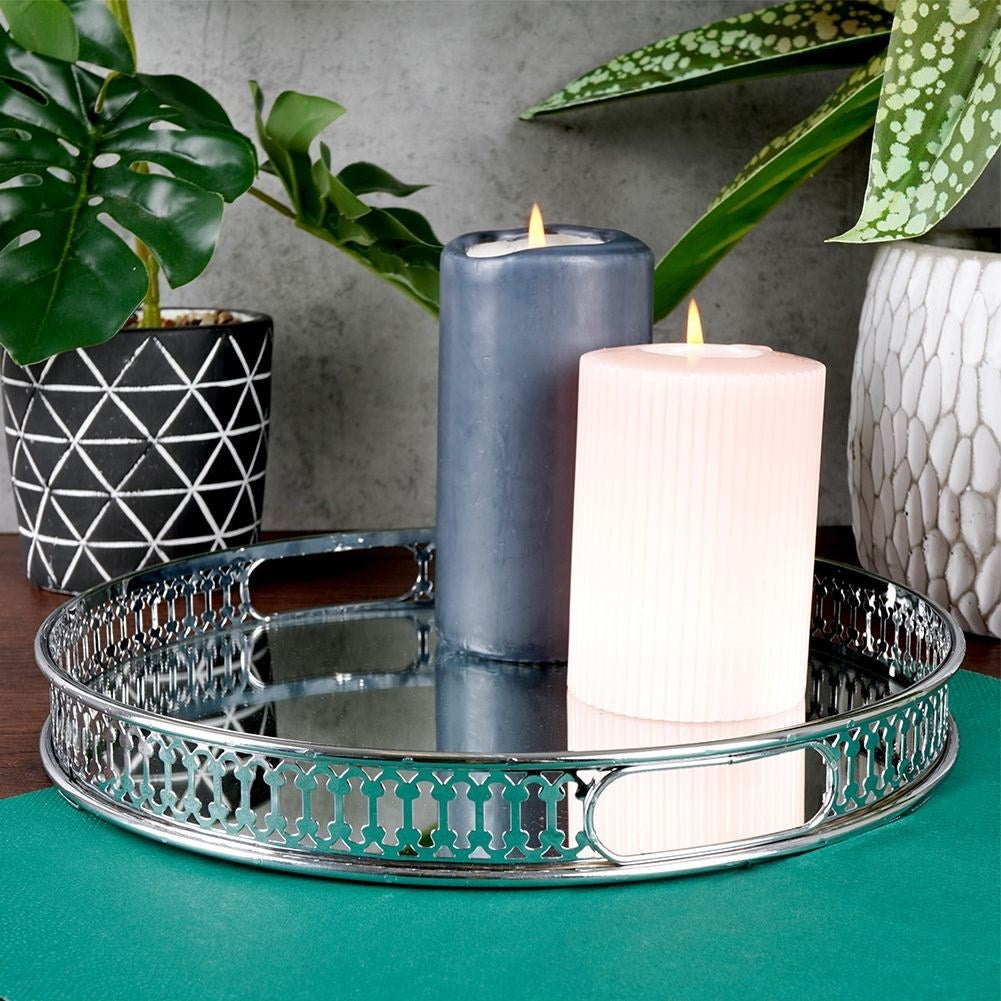 Round Mirror Tray 25.5 cm - Create Atmospheric Atmosphere