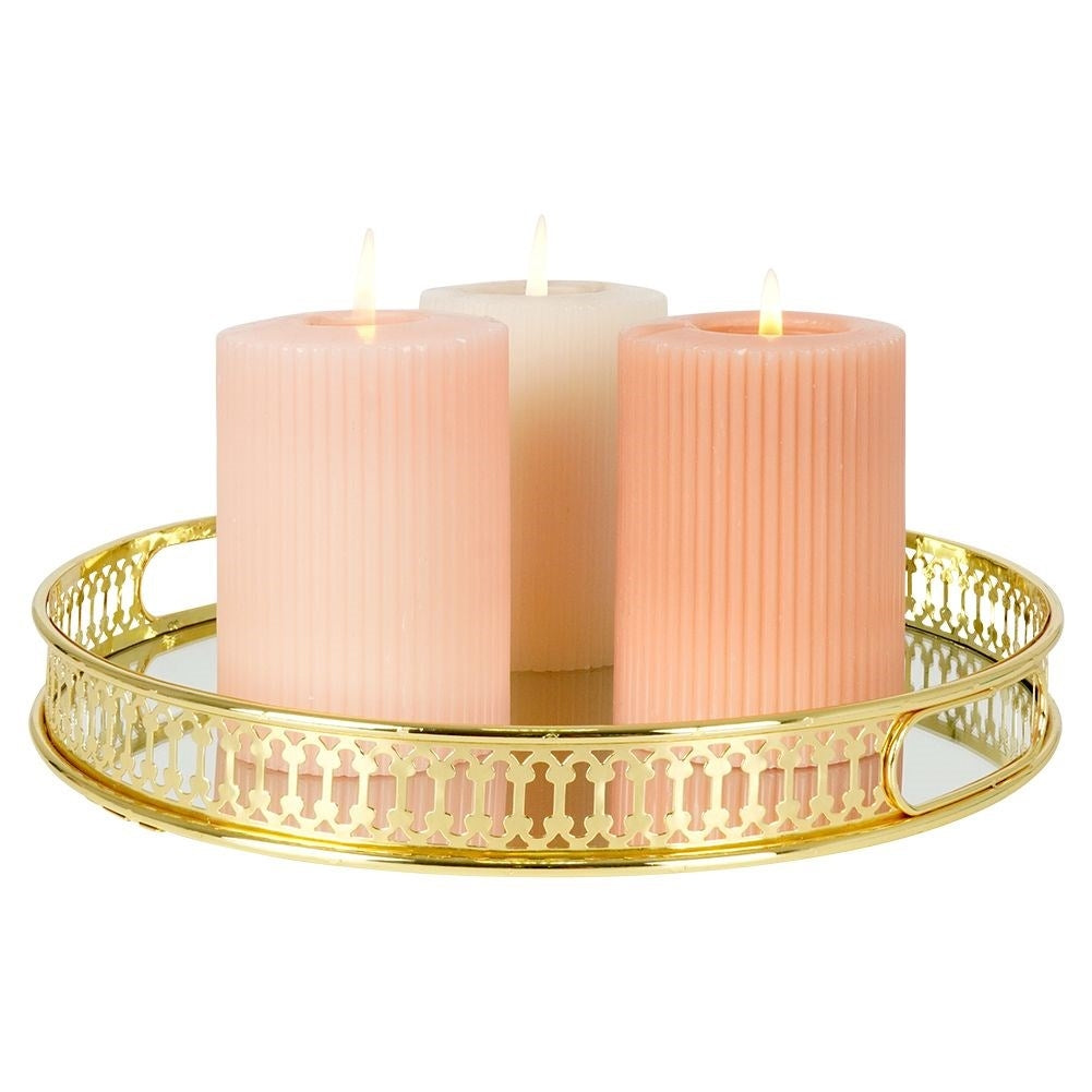 Round Mirror Tray 25.5 cm - Luxurious Decoration for Light
