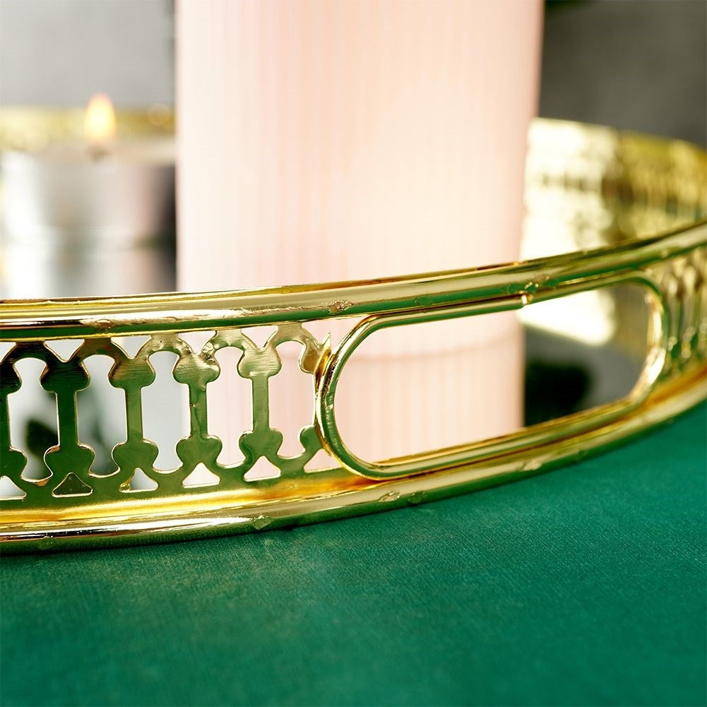 Round Mirror Tray 25.5 cm - Luxurious Decoration for Light