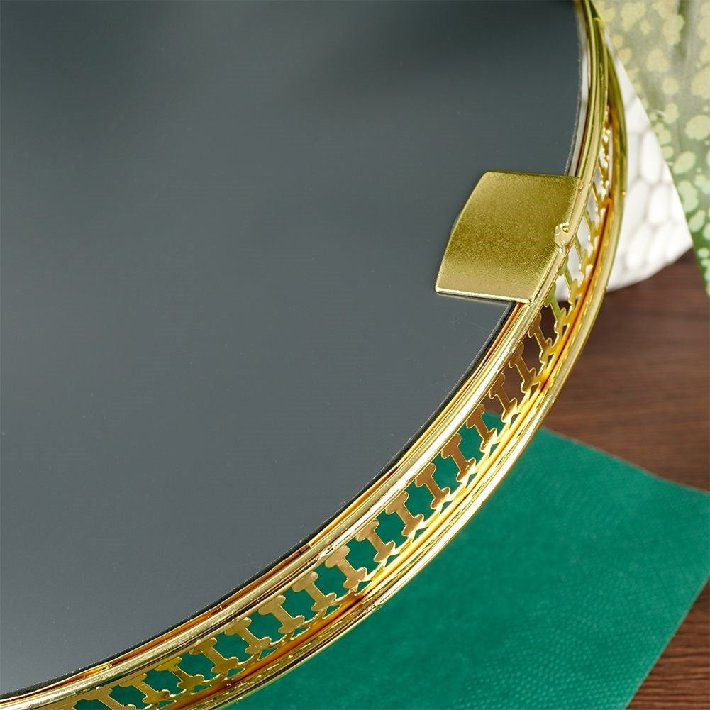 Round Mirror Tray 25.5 cm - Luxurious Decoration for Light