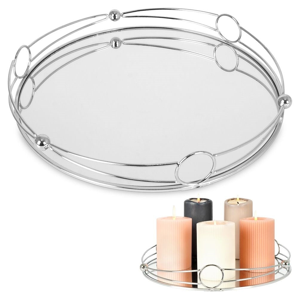 Round Mirror Tray for Candlesticks - 31 cm Diameter