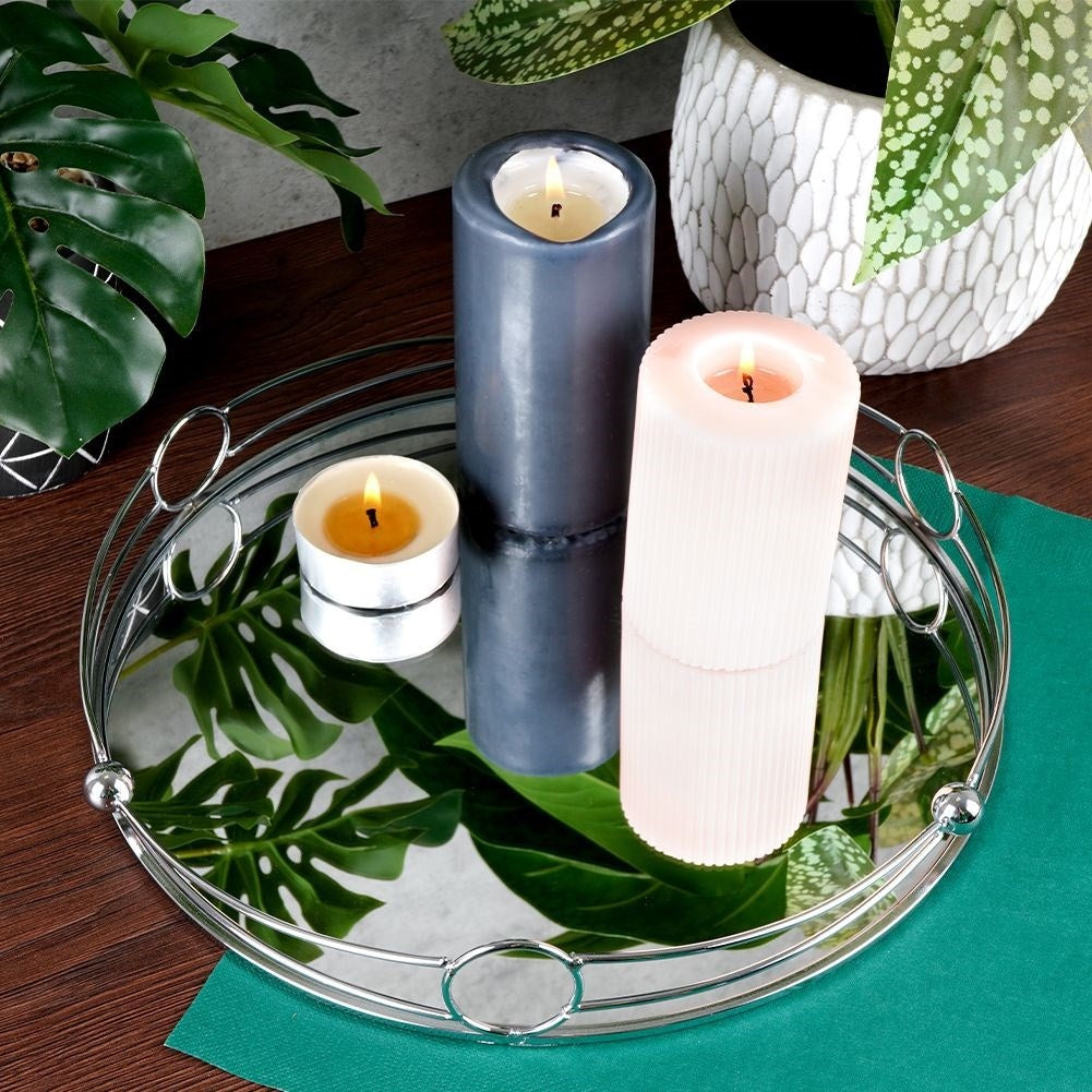 Round Mirror Tray for Candlesticks - 31 cm Diameter