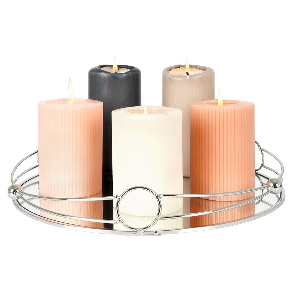 Round Mirror Tray for Candlesticks - 31 cm Diameter