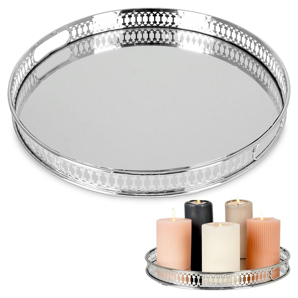 Round Mirror Tray for Light - 30 cm in Diameter
