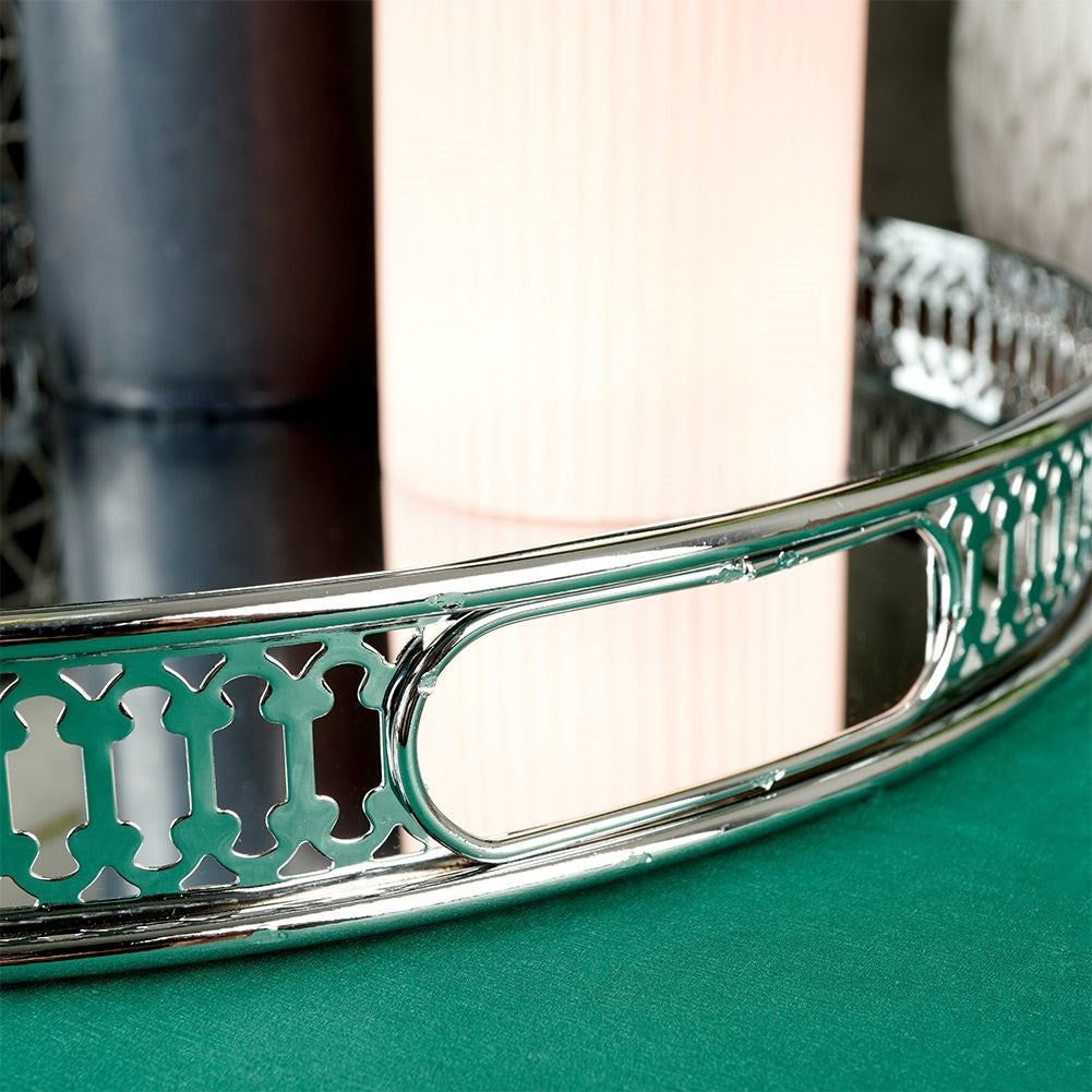 Round Mirror Tray for Light - 30 cm in Diameter