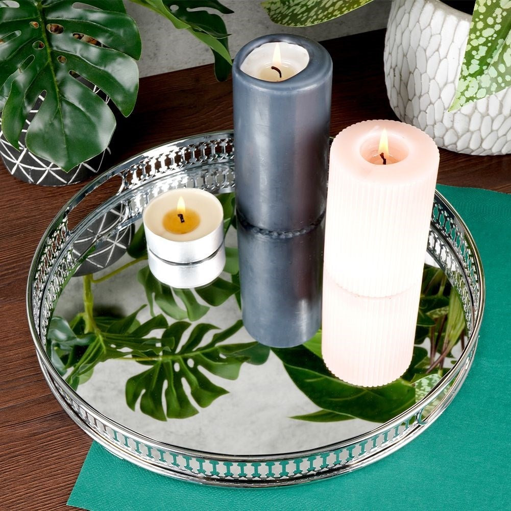 Round Mirror Tray for Light - 30 cm in Diameter
